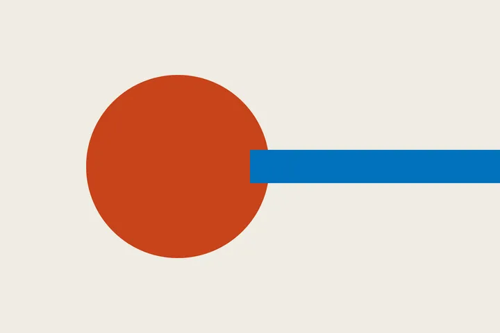 Composizione geometrica arancione e blu, segnaposto della copertina